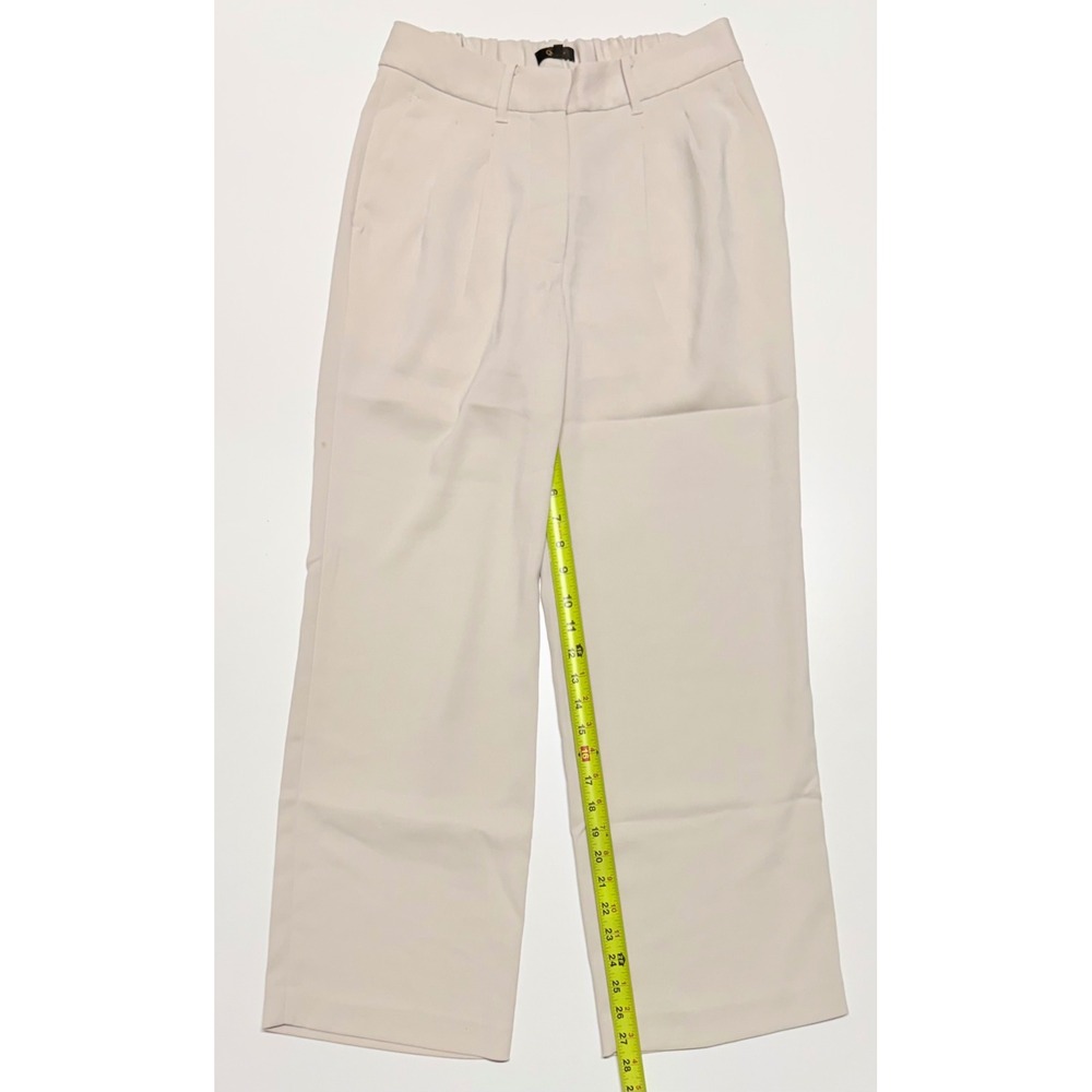 Quince Womens Beige Pleated Wide Leg Dress Pants High Waist Size 4 CMA01 SP24